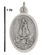 Our Lady of Charity Medal 1" Oval Silver Oxidized – Pray for Us on Back – Made in Italy Closeout Sale * (Minimum quantity purchase is 2)
