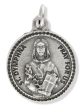 St Dymphna (Mental Health, Anxiety) Round Medal - 7/8", Silver Ox  *  (Minimum quantity purchase is 3)