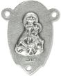 Sacred Heart of Jesus Rosary Center with Our Lady of Mount Carmel – 7/8" Shield-Shaped Silver Oxidized, Made in Italy *  (Minimum quantity purchase is 2)