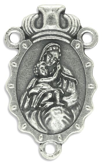 Mary and Jesus Oval Crest Centerpiece - Silver Ox, 1.25"   (Minimum quantity purchase is 1)