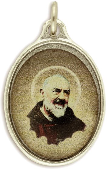  Padre Pio / Pray for Us Full Color Medal - 1"  (Minimum quantity purchase is 1)