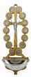 Stations of the Cross Holy Water Font (Oval Open Design) – 7" Olivewood, Made in Italy (Minimum quantity to purchase is 1)  