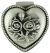  Heart Shaped Metal Small Rosary Box with Floral Relief  (Minimum quantity purchase is 1)