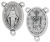   Miraculous Medal Oval Rosary Center - 1 inch  LATIN   (Minimum quantity purchase is 2)
