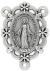 Ornate Oval Miraculous Medal Centerpiece - Silver Ox, 1.25