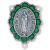 Our Lady of Guadalupe Centerpiece - Green Enamel, 1-1/8