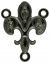  Fleur-de-Lis Fiat Centerpiece, Gun Metal - 15/16 inch  (Minimum quantity purchase is 2)