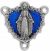   Our Lady Center, Heart Shape with Blue Enamel and Star Edging - 15/16