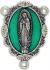  Our Lady of Guadalupe Ornate Center Piece with Green Enamel - 1 1/8 inch  (Minimum quantity purchase is 1)