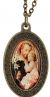 St Joseph / Pray for Us Necklace with Full Color Medal - Bronze Finish - 13