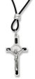  St. Benedict Crucifix Pendant Poly Cord Necklace with Clasp    (Minimum quantity purchase is 1)