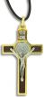  Benedict Crucifix Pendant with Brown Enamel Gold Accents - 2