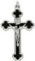 Black Enamel Finish Byzantine Crucifix 3-1/8