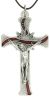  Contemporary Sunburst Crucifix Pendant with Red Enamel - 3 1/8