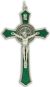 St Benedict Crucifix Pendant with Green Enamel - 4 3/4