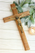 Wood Wall Crucifix with Antique Gold Corpus - 13.75 x 8