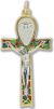   Two-Sided Holy Spirit Crucifix with Stained Glass Accents and  Gold Tone Finish - 3 1/8