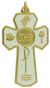 Large 5 Way JHS Communion Rosary Crucifix with White Enamel -1 7/8