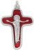     Mary at Jesus' Side Crucifix w/Red Enamel Accents - 1 7/8