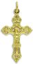  Fleur-De-Lis Gold Plated Crucifix 1 1/4 inch      (Minimum quantity purchase is 2)
