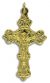  Ornate Fleur-de-Lis Gold Tone Crucifix - 2 inch   (Minimum quantity purchase is 1)