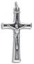  Silver Oxidized Textured Crucifix- 1 1/4 in.   (Minimum quantity purchase is 2)