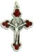  Orthodox / Byzantine Crucifix - with Rose - Red 1 1/2