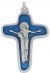   Mary at Jesus' Side Crucifix with Blue Enamel Accents - 1 7/8