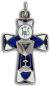   JHS / Chalice Cross with Blue and White Enamel Accents - 1 1/4