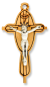   Olive Wood Crucifix with Oval Design - 2