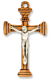  Small Olive Wood Crucifix with Lined Posts - 1.5