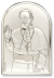 Pope Francis Silver Plated Embossed Icon - 3.25 x 2.5