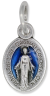   Small Miraculous Medal with Blue Enamel in Latin- 1/2 inch  (Minimum quantity purchase is 3)