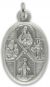  4 - Way Cross / Pray For Us Medal - Italian Silver OX 1 inch   (Minimum quantity purchase is 3)