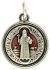  Round Silver w/ Red Enamel St. Benedict Medal  - 1