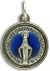  Small Round Silver w/ Blue Enamel Miraculous Medal LATIN - 3/4 Inch  (Minimum quantity purchase is 1)
