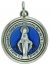  Round Silver w/ Blue Enamel Miraculous Medal  - 1