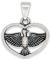  Holy Spirit Dove in Heart Medal, Antique Silver - 3/4