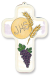  Picture Cross on Wood -  Communion JHS 5 inch 