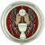  JHS Eucharist Pyx/Rosary Box Silver Plated with Red  Accents - 2 1/4