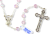  Pink AB Tin Cut Crystal Rosary, 6 mm Beads - 18