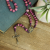 Rosary with 8mm Purple Wooden Beads and Miraculous Center - 15