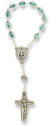 Decade Rosary Chaplet with Miraculous Medal and Green Heart Glass Beads - 5.5