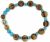 Miraculous Medal Stretch Bracelet with Turquoise and Olive Wood Beads    