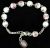   Light Pink and White Ceramic Bead, Linked Rosary Bracelet - 8