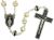  Ivory Rosary w/ Black Accented Our Father Beads - 20 1/4