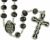  Faceted Crystal Bead Rosary - Black with Purple Roses - 20 1/2