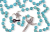   Large Rosary with 10mm Semi Precious Turquoise Beads and Miraculous Medal Center - 20 3/4