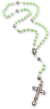  Rosary with Mint Green Glass Beads and Miraculous Medal Center - 21