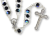  Stairway to Heaven Ladder Rosary with 8mm Black Crystal Beads - 17 1/2